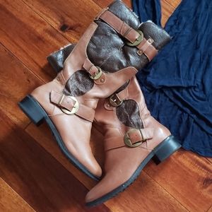 London Fog leather insulated boots size 7 ¹/²